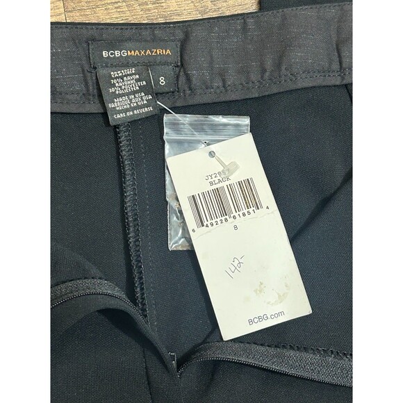 BCBGMAXAZRIA NWT Women’s Size 8 Black Straight Leg Pants Rayon Blend - Picture 4 of 9